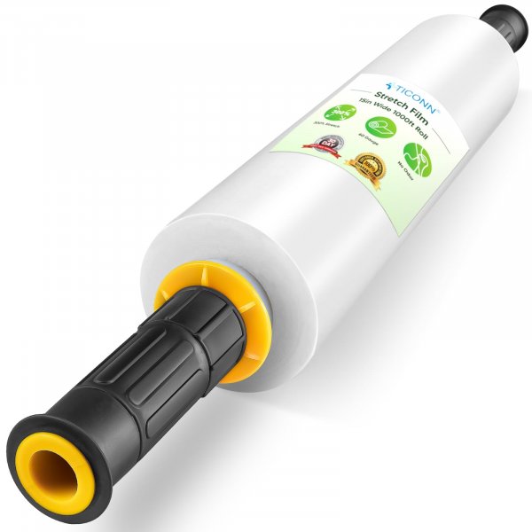 TICONN Stretch Wrap Roll, 15 in x 1000 ft Plastic Wrap for Moving Furniture