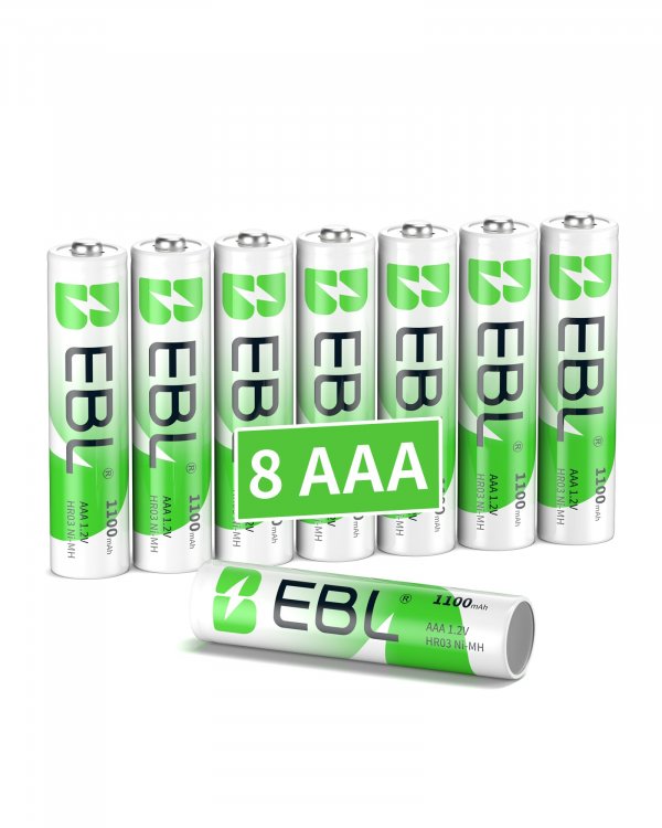 EBL 8 Pack AAA NiMH Rechargeable Batteries AAA Batteries ProCyco Technology