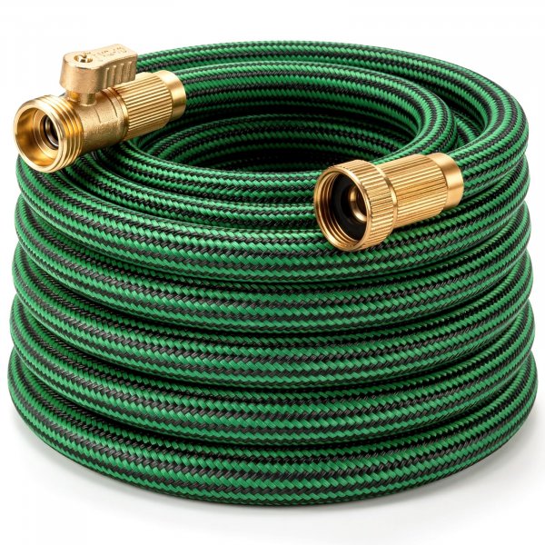 NON-EXPANDABLE Garden Hose 25 ft, Heavy Duty Flexible Water Hose, Kink Resistant Lightweight Hybrid Hose with Durable Fabric Skin, Leakproof Hose Male to Female Fittings