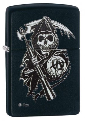 Zippo Sons of Anarchy Grim Reaper Pocket Lighter, Black Matte
