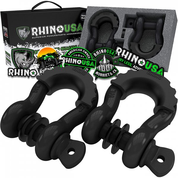 Rhino USA D Ring Shackles (2-Pack) - 41,850lb Break Strength