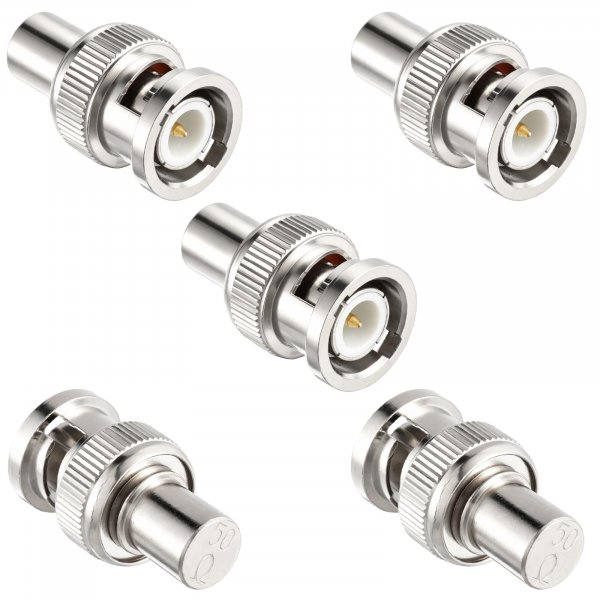 RFAdapter BNC 50 Ohm Terminator, 5-Pack BNC Male Plug Cap Protective Cover for VNA, Signal Analyzers, Coaxial Cable Adapter Connector