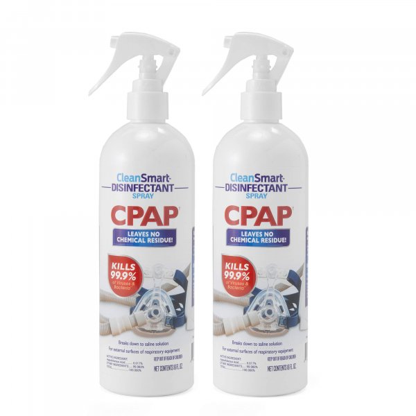 CleanSmart CPAP Disinfectant Spray, Kills 99.9% of Bacteria and Viruses on CPAP Equipment, No Residue, 16 oz (Pack of 2)
