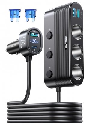 179W 7 in 1 Cigarette Lighter Splitter, PD30W Fast Charging Adapter for Car