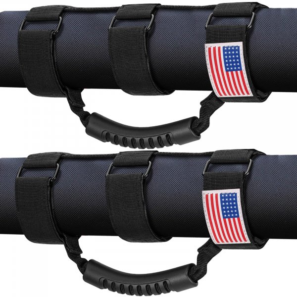 moveland Roll Bar Grab Handles with US Flag for Jeep Wrangler 1955-2023