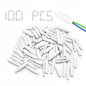 Low Voltage Wire Connectors B Connectors Silicone Telephone Alarm Wire Crimp Bean Type Splice for Low Voltage Application (White)