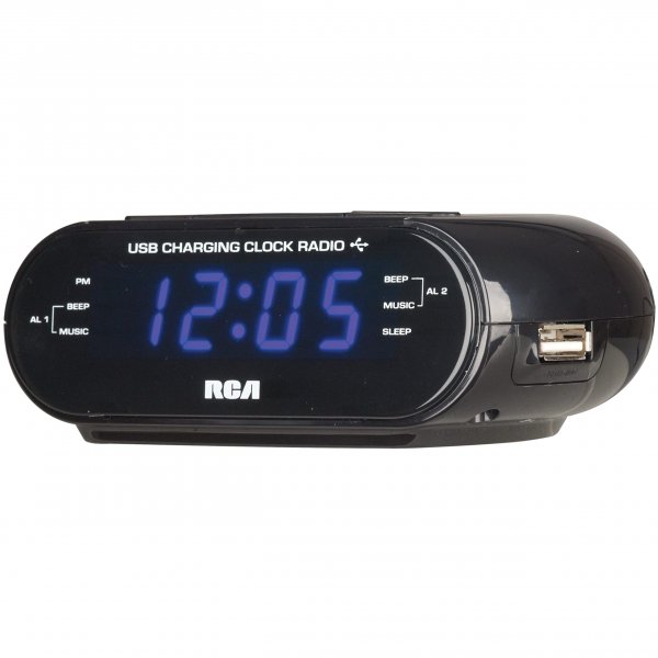 RCA RC207A Dual Wake USB Charging Clock Radio