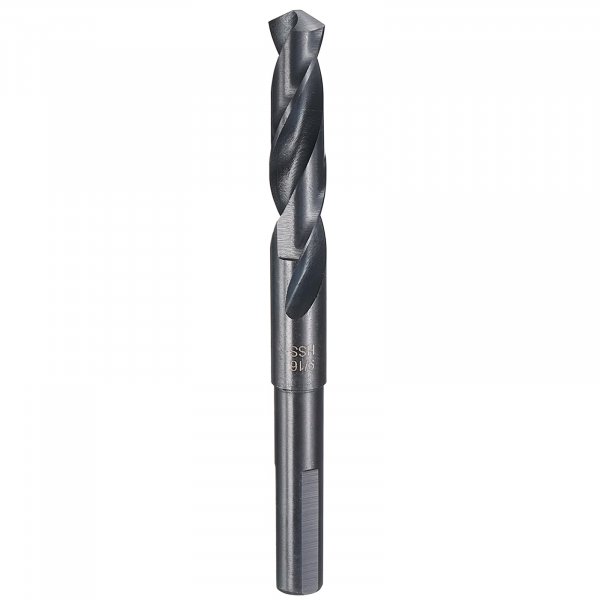 HARFINGTON 9/16" Drill Bit 1/2" Reduced Shank 3-Flat 4241 High Speed Steel Nitriding Black 118° for Soft Materials Wood Plastic Iron Copper Aluminum