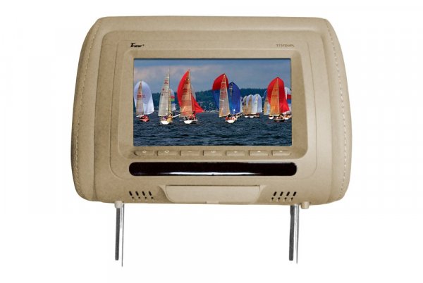 TView T737DVPLTAN 7 Headrest Monitors (Pair) 1-with DVD Player, 1-Monitor Only