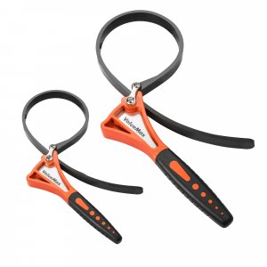 ValueMax 2-piece Strap Wrench Set, Adjustable Oil Filter Wrench for Shower Head Water Filter, Jar Opener Set