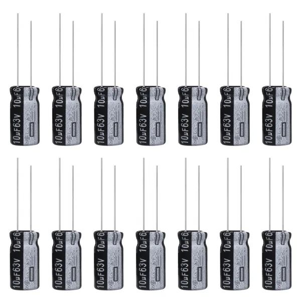 ALLECIN 10uF 63V 5x11mm Electrolytic Capacitor 10 UF MFD 63 Volt 0.2x0.43in Aluminum Capacitors (Pack of 15)