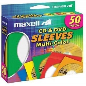 Maxell 190134 - CD401 CD/DVD Storage Sleeves (50 pk; Colors)