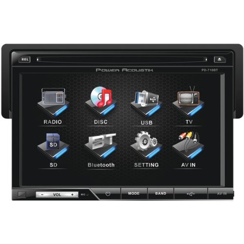 Power Acoustik 7" Touch Screen Receiver TFT/LCD DVD AM/FM Bluetooth A2DP