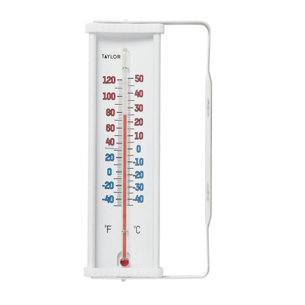 Taylor Mountable Outdoor Window Thermometer, Easy to Read for Backyard, Patio, Garden, and Lawn, White
