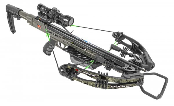 Killer Instinct BOSS 405 Camo Crossbow - 405 FPS Compact Hunting Package with Micro‑Lite Barrel, 4×32 IR Scope & Accessories