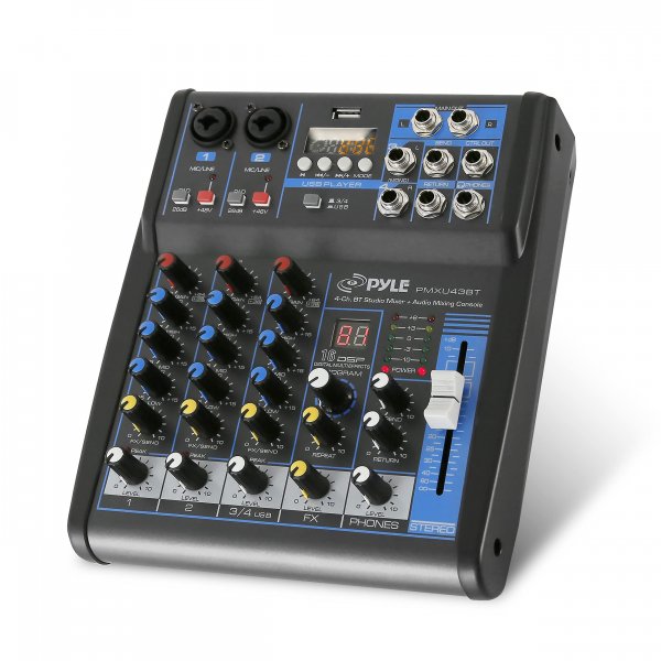 Pyle PMXU43BT 4-Channel Bluetooth Studio Mixer