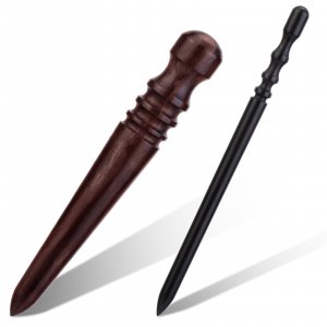 Wonvoc Leather Edge Burnisher 2 Pcs Ebony Wood Burnishing Tool