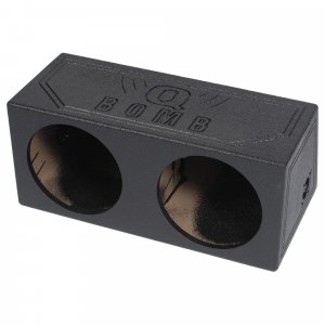 Q Power QBOMB12S 2 hole 12" Sealed Subwoofer Box w/ Bedliner Coating