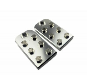 Pair of 6-point flat lug battery terminals for 3/8 studs