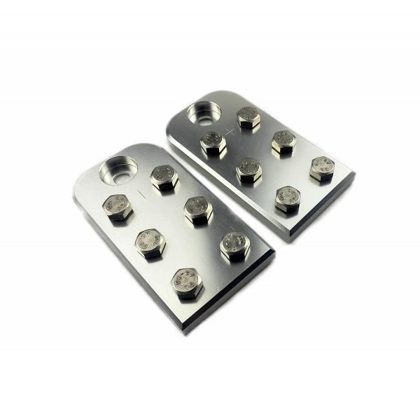 Pair of 6-point flat lug battery terminals for 3/8 studs