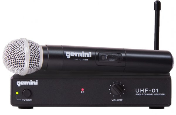 Gemini UHF-01M-F1 Single-Channel UHF Wireless Mic System w/Handheld Mic