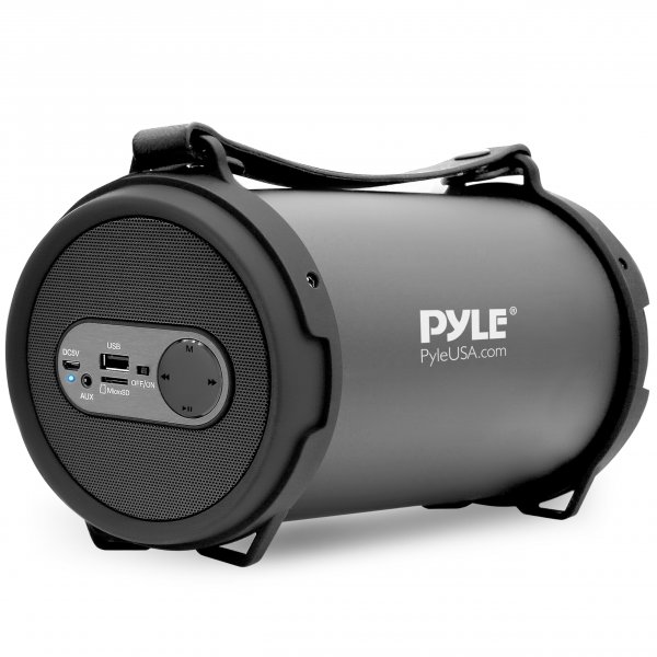 Pyle Portable Speaker, Boombox, Bluetooth Speakers, Rechargeable Battery, Surround Sound, Digital Sound Amplifier, USB/SD/FM Radio, Wireless Hi-Fi Active Stereo Speaker System in Black (PBMSPG7)