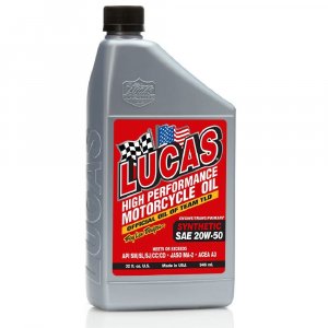 Lucas Oil 10702 Synthetic SAE 20W-50 Motorcycle Oil 1 QT