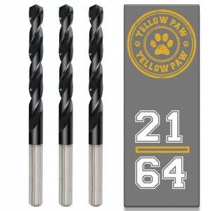 21/64 Inch Drill Bit (3 Pack) Industrial Grade M35 Cobalt Titanium Aluminum Nitrite - 21/64" Diameter & Total Length of 4-1/4" with Working Length of 2-3/4" Easily Drill Into Metal, Steel, & Aluminum
