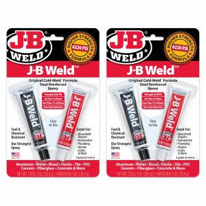 J-B Weld Original Epoxy, Steel Reinforced Epoxy, High Strength - 2 Pack, Dark Grey (8265S-2)