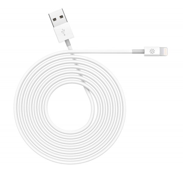 KANEX K8PIN4F Charge & Sync USB Cable w/Lightning Connector, 4ft/1.2m (White)