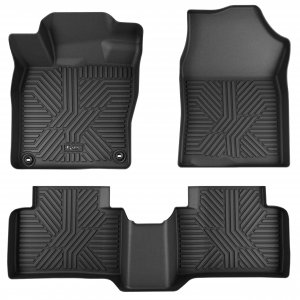 KARPAL Floor Mats for Honda Civic 2016-2021 Coupe/Sedan/Type R/Insight, 2017-2021 Honda Civic Hatchback, All Weather Protection TPE Floor Liners Accessories Car Mats, Front & 2nd Row