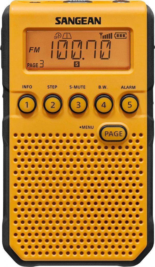 SANGEAN SNGDT800YL AM/FM/NOAA Weather Alert Pocket Radio (Yellow)