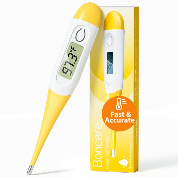 Boncare Digital Thermometer for Adults, Kids & Babies, Yellow