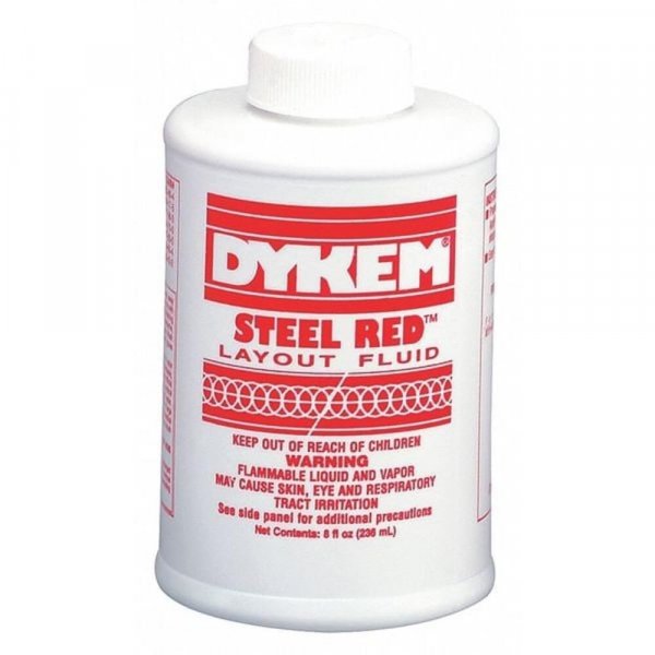 Dykem 04968 Red Layout Fluid - 8 oz Brush-In-Cap Bottle - 80496 [PRICE is per EACH]