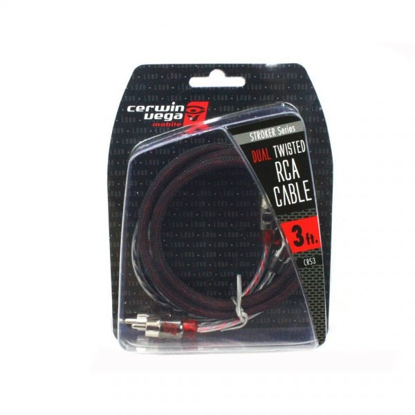Cerwin Vega CRS3 Stroker Series 2-channel RCA cable 3ft dual twisted metal ends