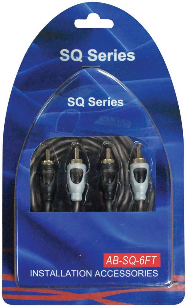 American Bass SQ6FT 6 foot Gold Plated RCA Cable