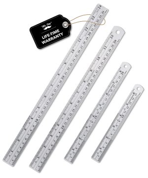 Mr. Pen- Metal Straight Edge Ruler, 4 pcs, 6", 8", 12", 14"