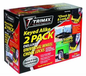 Trimax TCL265 Wheel Chock Lock 2-Pack fits 12  15 Wheels