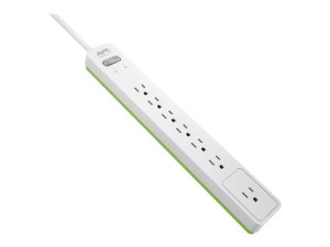 APC PE76W 7-Outlet SurgeArrest® Surge Protector, 6ft Cord (White)