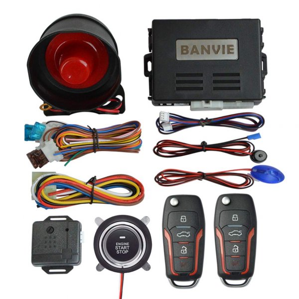 BANVIE Car Alarm System with Remote Start & Push to Start Button
