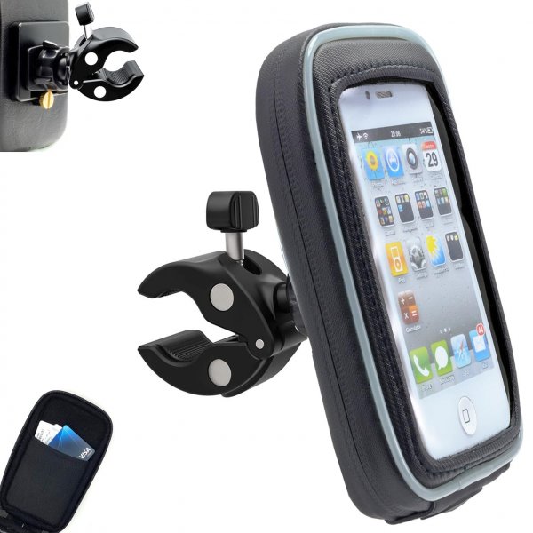 ChargerCity Mega Grip Bike Bicycle and Motorcycle Mount w/Water Resistance Case for iPhone 16 15 Pro Max Plus Google Pixel, Samsung Galaxy S24 S23 Smartphones (Case Masures 7.5" x 4.5")