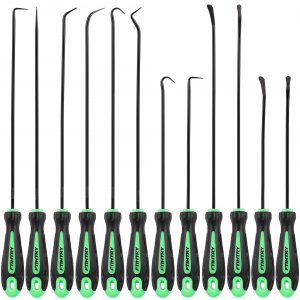 FTIHTRY 12-Piece Pick and Hook Tools Set, Pick Tool Set Car Auto Oil Seal/O-Ring Seal Gasket Pick Hooks Puller Remove, Long and Mini Pick Tool Set