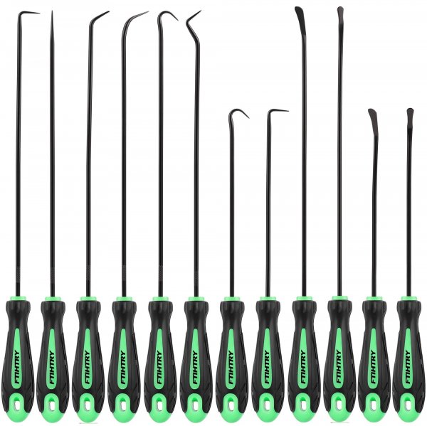 FTIHTRY 12-Piece Pick and Hook Tools Set, Pick Tool Set Car Auto Oil Seal/O-Ring Seal Gasket Pick Hooks Puller Remove, Long and Mini Pick Tool Set