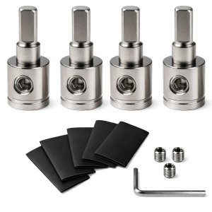 4PCS Heavy-Duty Brass Amp Input Reducers 1/0 Gauge to 4 Gauge - Durable Amp Connectors with Heat Shrink Tubing for Car Audio Accessories