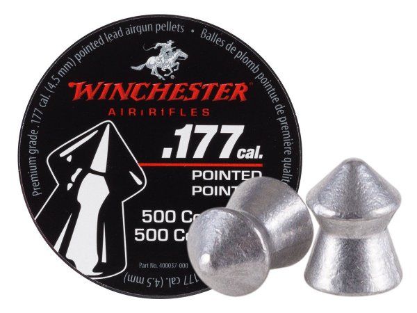 Winchester 987416446 Pointed .177 Caliber Pellets 500 count