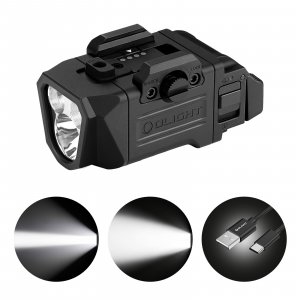 OLIGHT PL X Tactical Flashlight Rechargeable USB-C Dual Beams Strobe Combo 22,500 Candelas Spotlight and 1,200 Lumens Floodlight Adjustable & Reversible Lugs, for 1913 / GL Rail Mount (Matte Black)