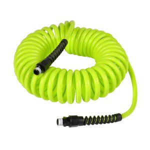 Flexzilla LP1425AFZ Polyurethane Recoil Hose 1/4In X 25Ft W/ 1/4In MNPT Fittings