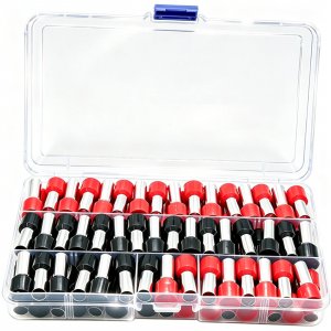 XFFCSEC 70PCS 4 Gauge Ferrule Connectors - Insulated End Terminals for Car Amplifier Power-Cable Terminals Clean Install and Better Connection (Black+Red)