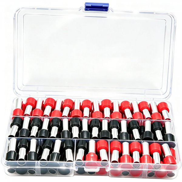 XFFCSEC 70PCS 4 Gauge Ferrule Connectors - Insulated End Terminals for Car Amplifier Power-Cable Terminals Clean Install and Better Connection (Black+Red)