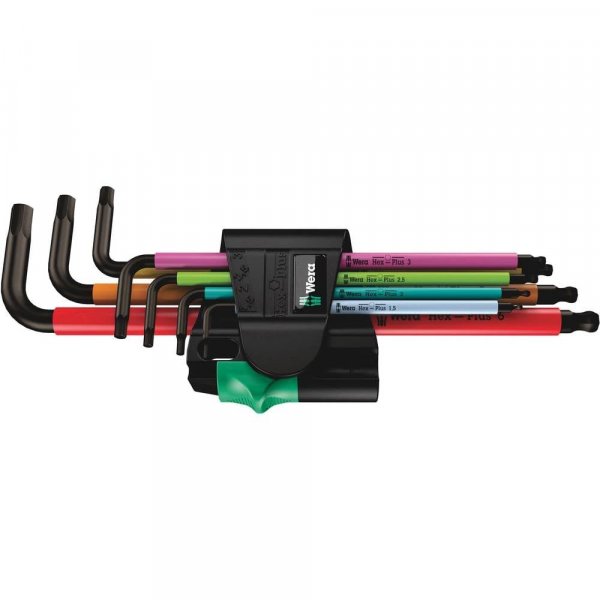 Wera 05022534001 950/7 HEX-PLUS MULTICOLOUR MAGNET 1 L-KEY SET, METRIC, BLACKLASER, 7 PIECES
